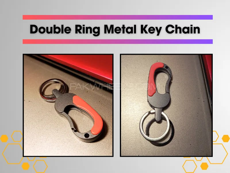 Dual ring Metal Keychain I Modern Looking Metal Key-ring I Suzuki/Toyota/Honda ideal Key-holder I Tr Image-1