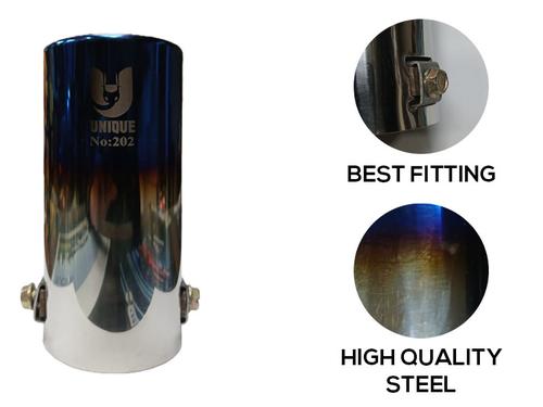 Suzuki Size Exhaust Tip with Burnt Finish (U-202)–Stainless Steel - Ready Burnt Finish Exhaust Tip   Suzuki Size Exhaust Tip with Burnt Finish (U-202)–Stainless Steel - Ready Burnt Finish Exhaust Tip