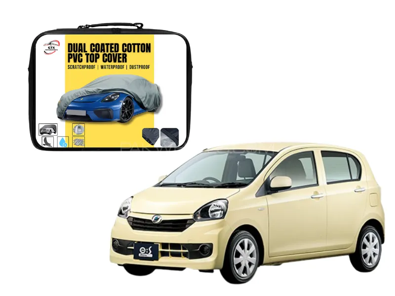 Dual Coated Cotton PVC Car Top Cover for Daihatsu Mira (2012–2016) | Waterproof, Dustproof Image-1
