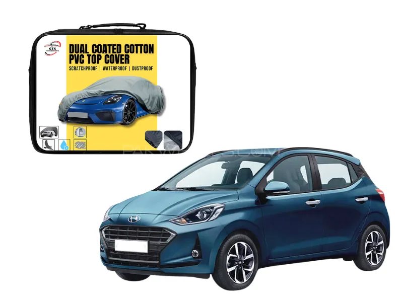 Dual Coated Cotton PVC Car Top Cover for Hyundai i10 | Waterproof, Dustproof, Scratchproof Image-1
