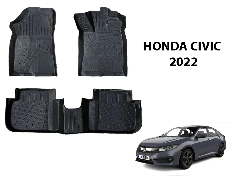 TP Full Fitting Car Mat For Honda Civic 2022– All-Weather Custom Fit Protection Image-1