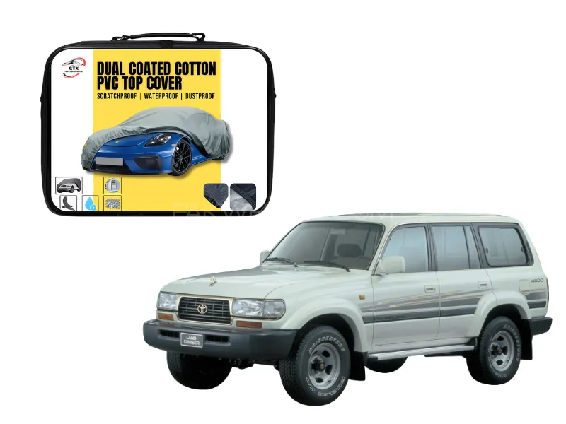 Dual Coated Cotton PVC Car Top Cover for Toyota Land Cruiser J80 1991–1997 | Waterproof, Dustproof  Image-1