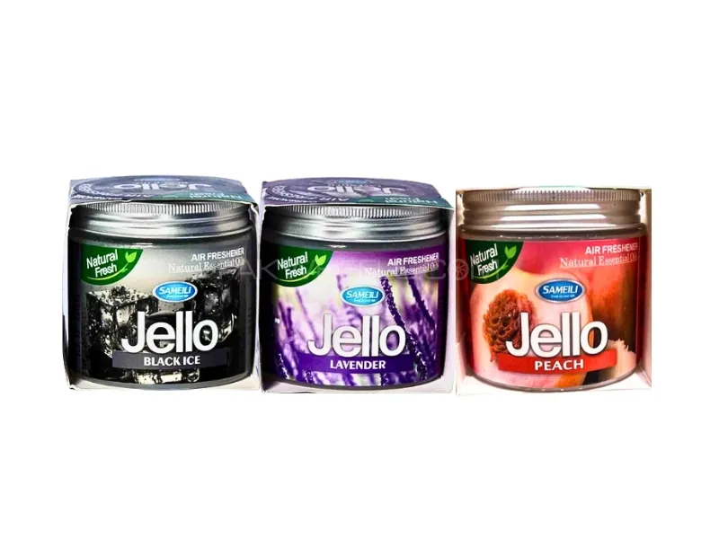 Jello Air Freshener Ge Pack Of 3 Black Ice, Lavender & Peach | Perfume Gel Image-1