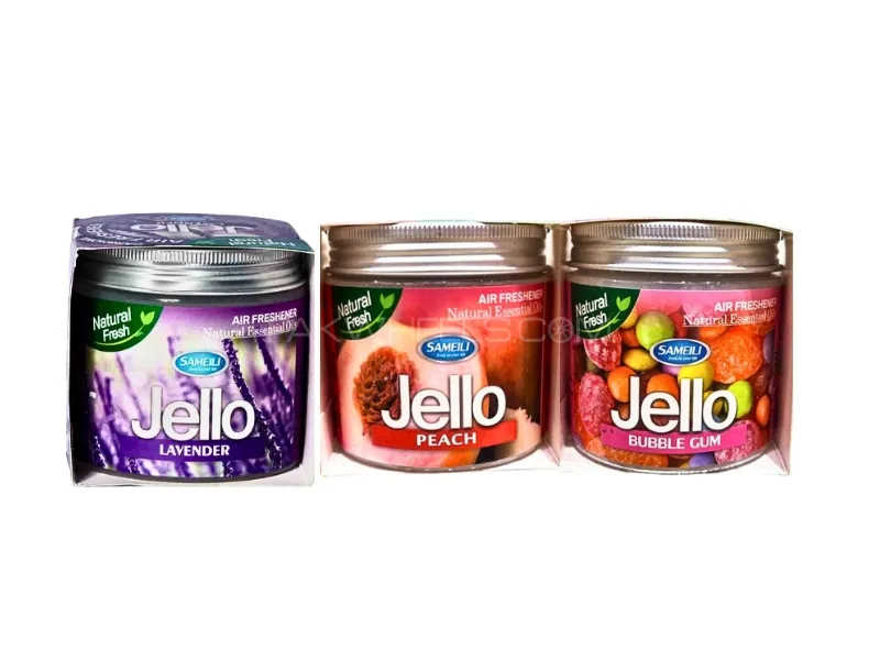Jello Air Freshener Ge Pack Of 3 Lavender, Peach & Bubble Gum | Perfume Gel Image-1
