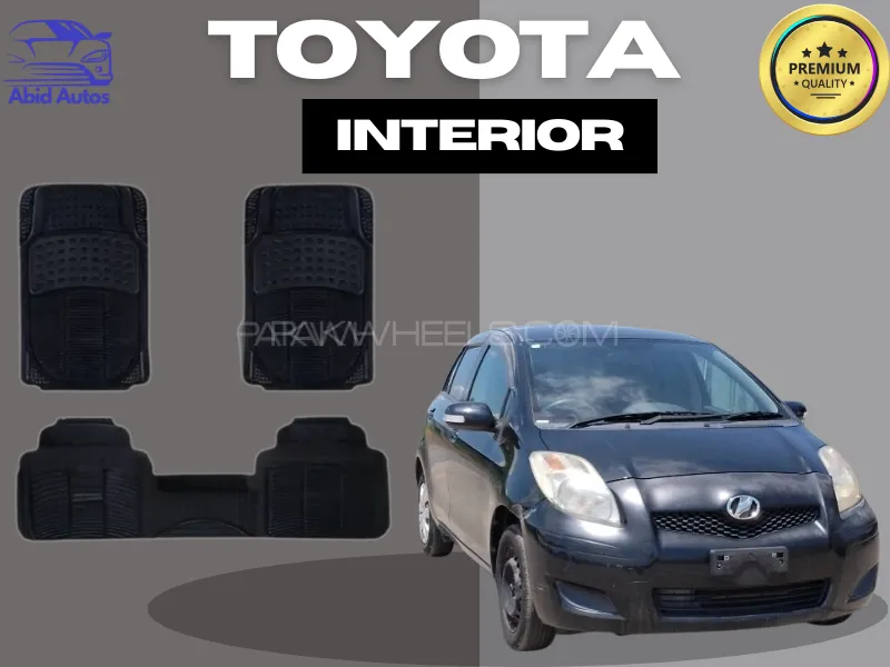 Toyota Vitz | 3PCS PVC Rubber Car Floor Mat Set | Durable All-Weather Protection Image-1