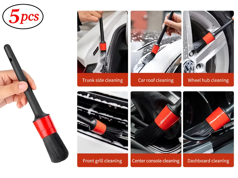 5Pcs Car Detailing Brush Set Wheel & Rim Cleaning - Interior & Exterior Premium Detailing Brush Set. 5Pcs Car Detailing Brush Set Wheel & Rim Cleaning - Interior & Exterior Premium Detailing Brush Set. Image-5