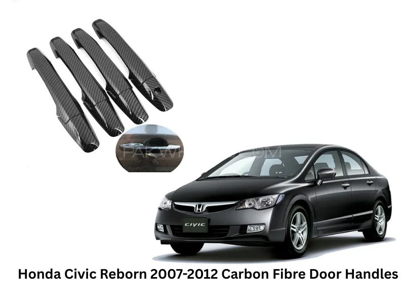 Honda Civic Reborn 2007-2012  Carbon Fibre Door Handle Cover Image-1