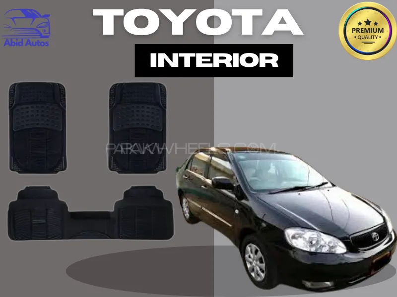 Toyota Corolla 2002 Model | 3PCS PVC Rubber Car Floor Mat Set | Durable All-Weather Protection Image-1