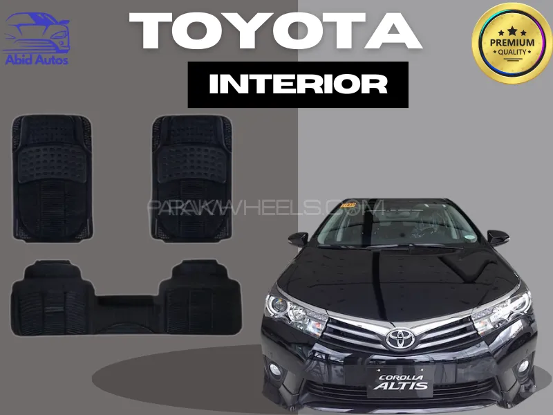Toyota Corolla 2014–2018 | 3PCS PVC Rubber Car Floor Mat Set | Durable All-Weather Protection Image-1