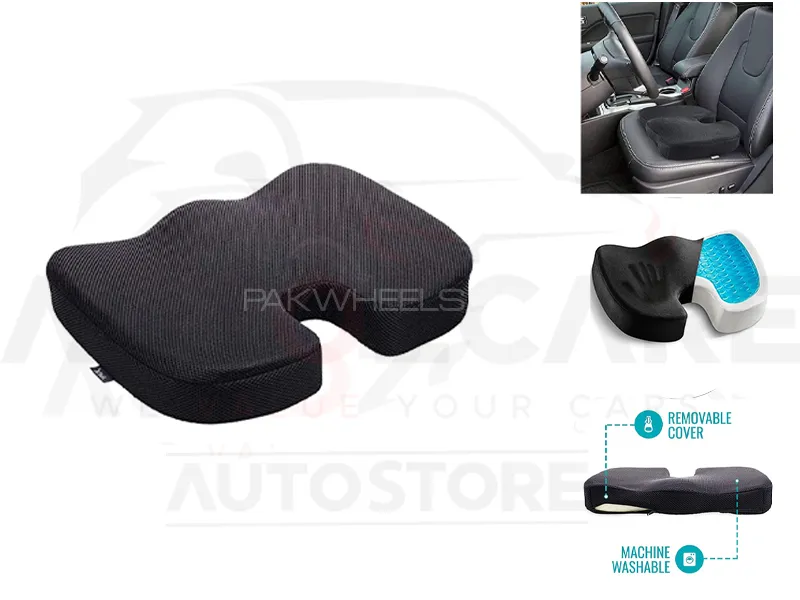 Universal Imported Leather Style Hip Support Cushion | Breathable Pillow Hip Support Cushion - Black Image-1