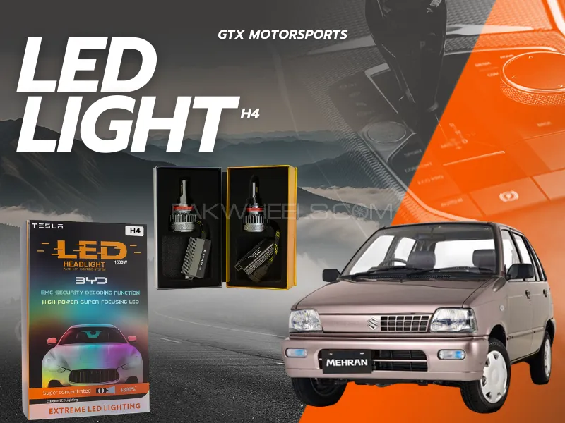 BYD H4 Tesla LED Headlight Bulbs 1500W – Compatible with Suzuki Mehran Image-1