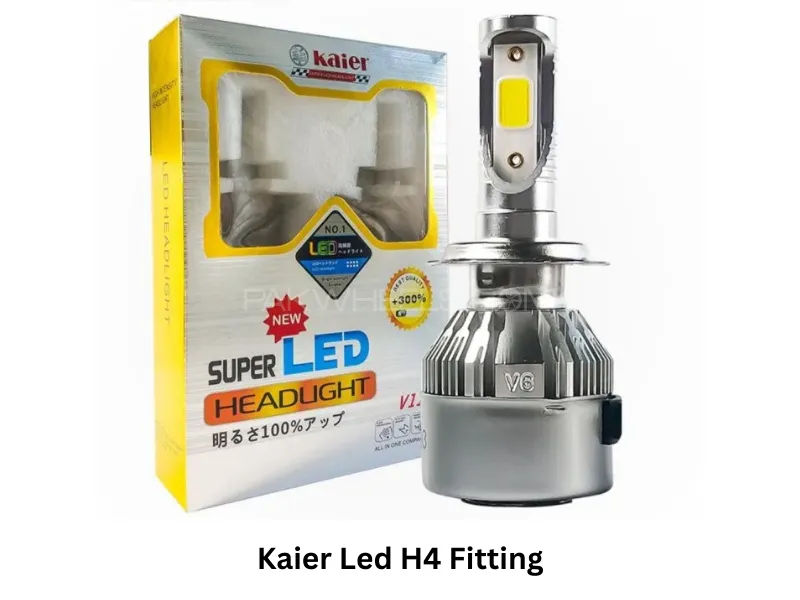 Kaier Led Headlight (H4 FITTING)  Bulbs White 7200 Lumens - 2PCs Image-1