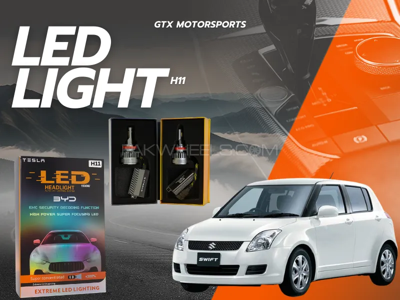 BYD H4 Tesla LED Headlight Bulbs 1500W – Compatible with Suzuki Swift 2009–2021 Image-1