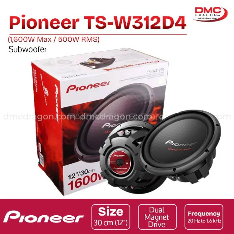 Pioneer TS-W312D4 Car Subwoofer 12 in 1600W Dual Magnet Drive Original Pioneer TS-W312D4 Car Subwoofer 12 in 1600W Dual Magnet Drive Original Image-2
