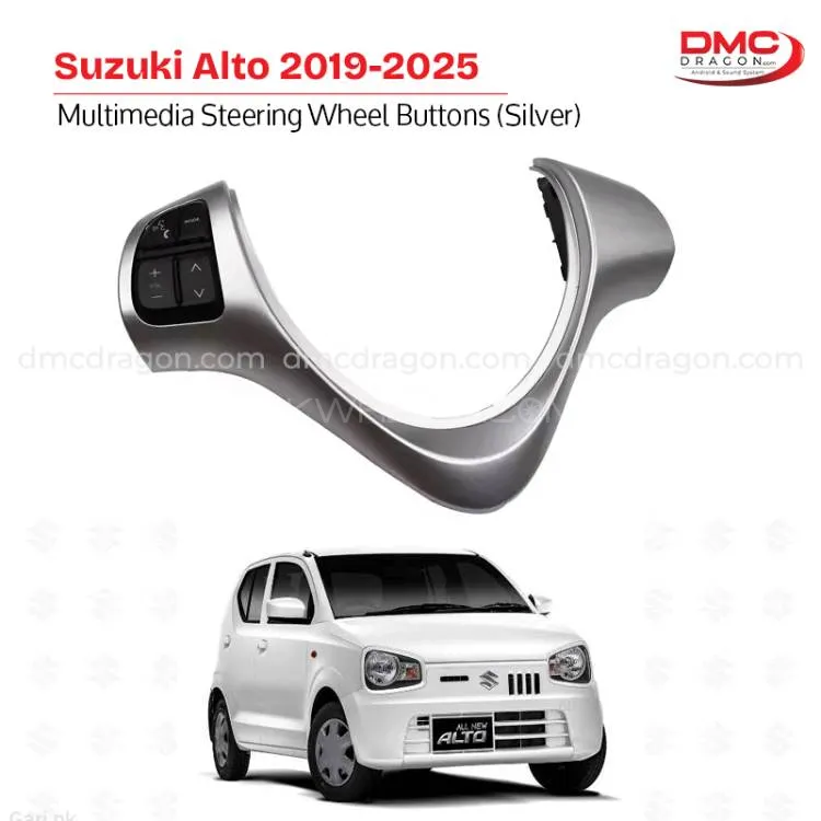 Suzuki Alto 2019-2025 (Silver) Multimedia Steering Wheel Buttons Image-1