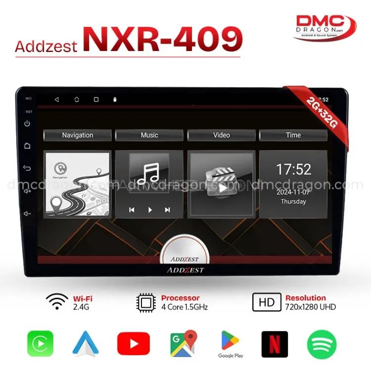 Addzest NXR-409 Android Car LCD Panel & Carplay 2GB+32GB 9 in All Cars Image-1