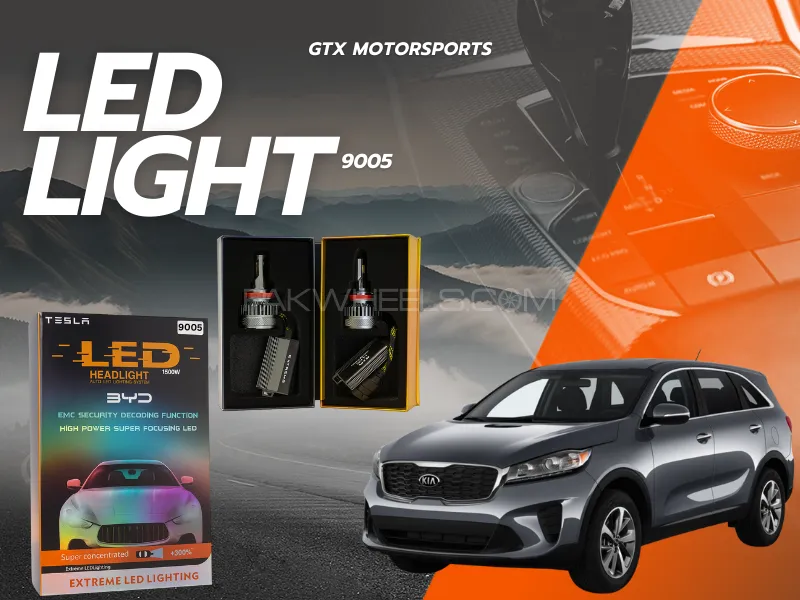 BYD 9005 Tesla LED Headlight Bulbs 1500W – Compatible with Kia Sorento 2021–2024 (High Beam) Image-1