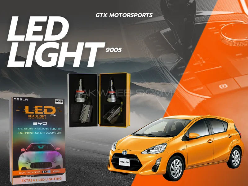 BYD 9005 Tesla LED Headlight Bulbs 1500W – Compatible with Toyota Aqua 2012–2020 (High Beam) Image-1