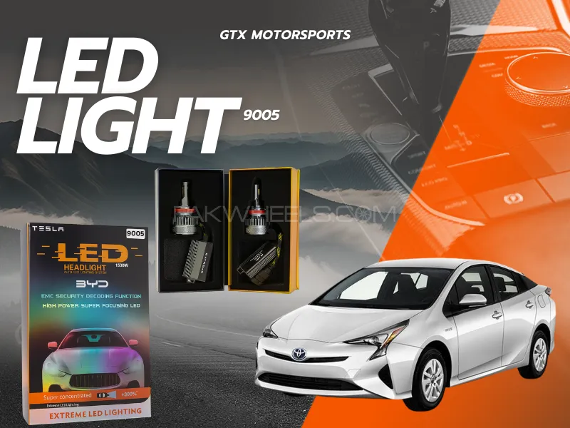 BYD 9005 Tesla LED Headlight Bulbs 1500W – Compatible with Toyota Prius 2015–2021 (High Beam) Image-1