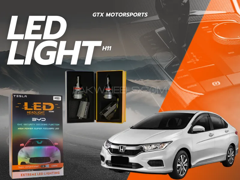 BYD H11 Tesla LED Headlight Bulbs 1500W – Compatible with Honda City 2022–2025 (Low Beam) Image-1
