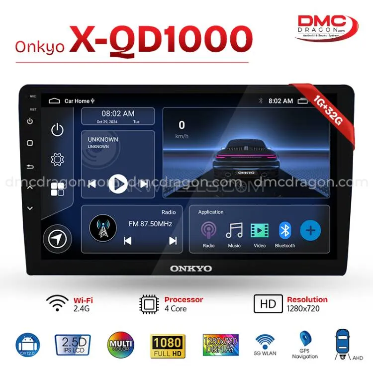 Onkyo X-QD1000 Android Car Stereo | 10-in Screen | 1GB + 32GB | CarPlay & Android Image-1