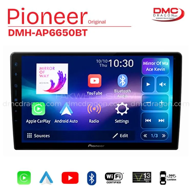 Pioneer DMH-AP6650BT 9in Screen Apple CarPlay & Android Auto Original Image-1