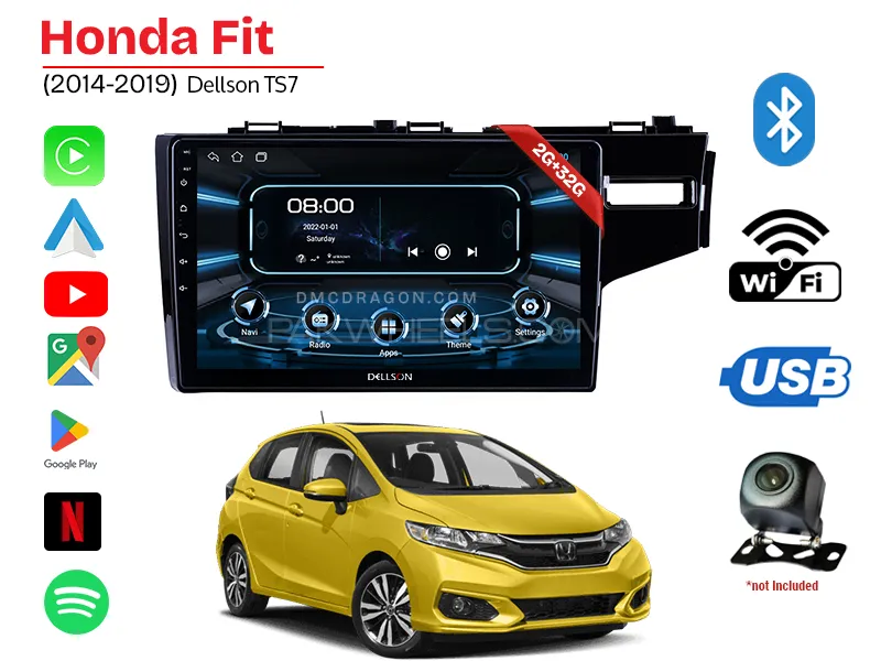Honda Fit 2015-2020 Dellson TS7 2GB+32GB Android Panel Car Radio Stereo 9in Screen Image-1