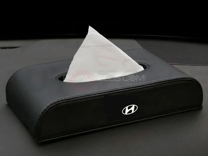 Car Leather Tissue Storage Box Case Auto Paper - Hyundai  Image-1