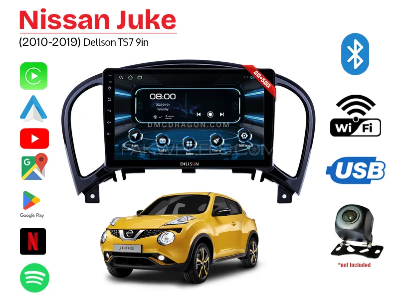 Nissan Juke 2010-2019 Dellson TS7 2GB+32GB Android Panel Car Radio Stereo 9in Screen Image-1