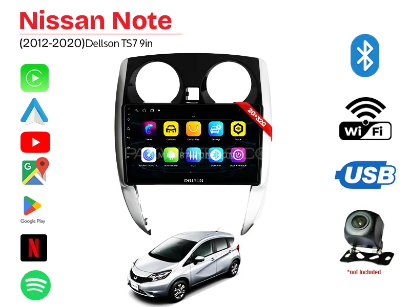 Nissan Note 2012-2020 Dellson TS7 2GB+32GB Android Panel Car Radio Stereo 9in Screen Image-1
