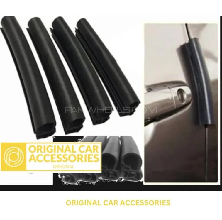 Car Rubber Door Guard Universal - Grey Colour Universal Soft Rubber Car Door Guard Protection Image-1