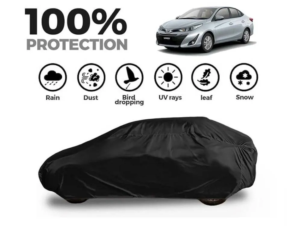 Toyota Yaris Top Cover | Black Coat Top Cover | Water & Dust Proof | Anti-Heat Crack Image-1