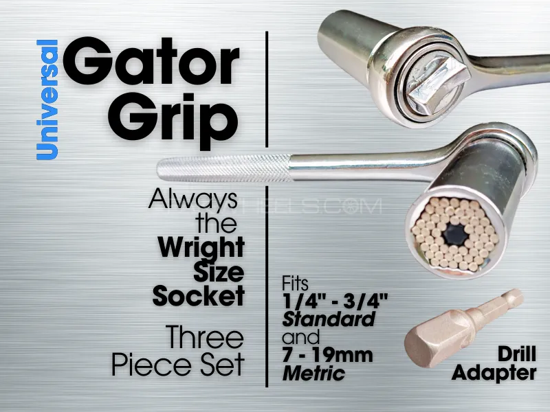 Rocket Socket Pro | Gator Grip | Universal Socket | 3PC Kit | Self-Adjusting for | Standard/Metric Image-1