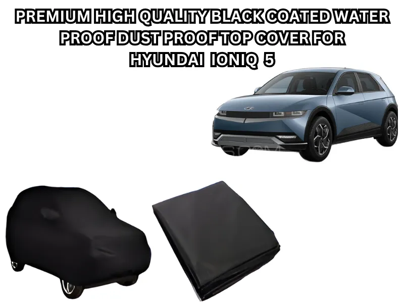 Premium Black Coated Top Cover with Non-Skid Mat – Logo Combo Pack for Hyundai IONIQ 5 Image-1
