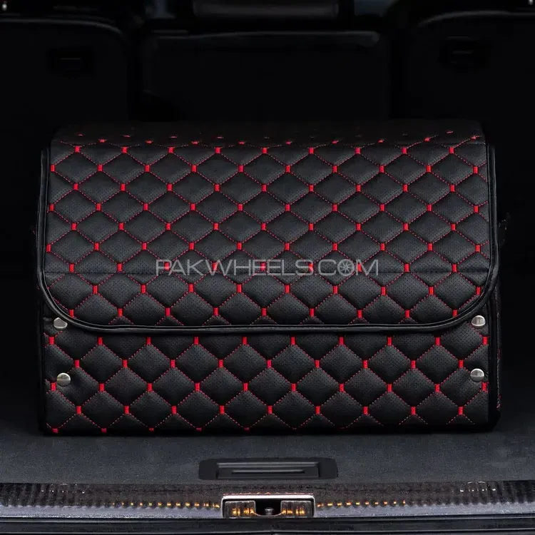 Premium High-Quality Combo Pack – Black Red Trunk Box with Non-Skid Dashboard Mat (Hyundai Logo)  ✅  Image-1