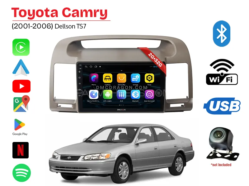 Toyota Camry 2001-2006 Dellson TS7 2GB+32GB Android Panel Car Radio Stereo 9in Screen Image-1