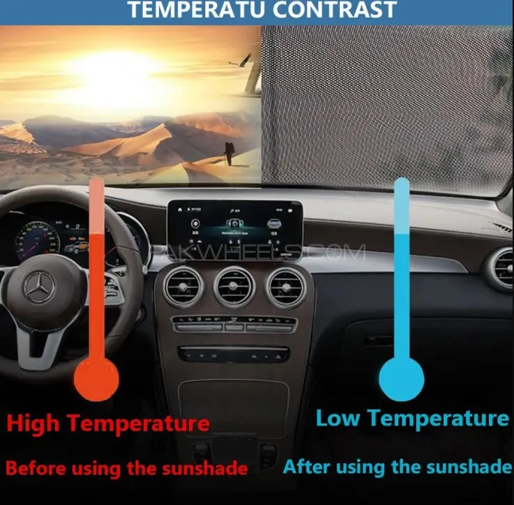 Front Car Retractable Windshield Sun Shade Visor Folding Cover Image-1