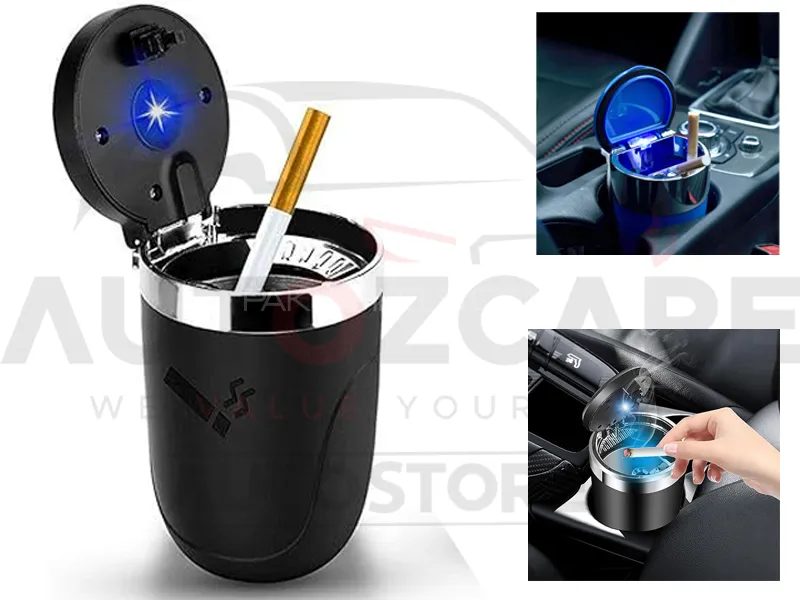 Car Ashtray with LED Light - Portable & Stylish Solution Image-1