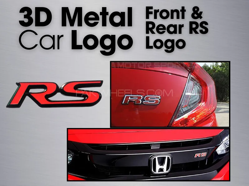 Car Metal | Red Black Logo | RS Emblem Image-1
