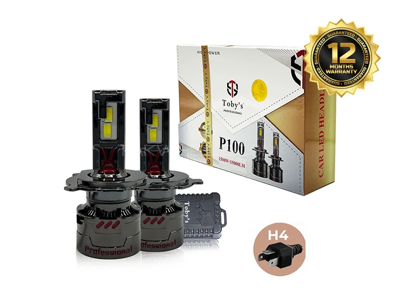 Toby’s P100 LED Car Headlight 1500W 15000LM | 12 Month Warranty | Bright White - H4 Image-1