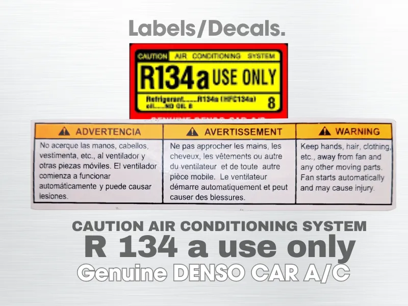Engine Room Caution Stickers | R134a Only | Warning for Automatic Fan | Set of Two Labels Engine Room Caution Stickers | R134a Only | Warning for Automatic Fan | Set of Two Labels Image-2