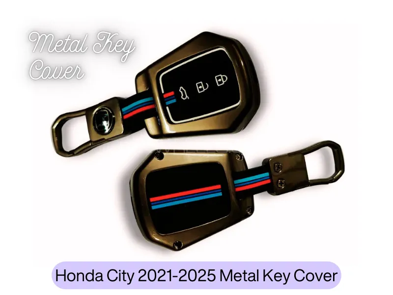 Luxury Metal Key Cover for Honda City 2021-2025 | Zinc Alloy Metal Key Fob Cover for Honda City New Image-1