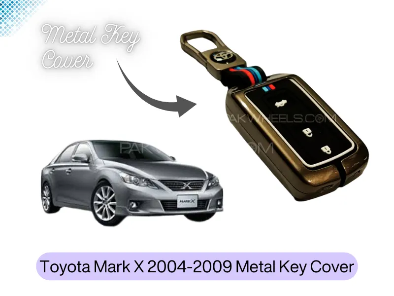Toyota Mark X | Key Cover with Metal Shell | Metal Key Cover | Car Remote Key Cover | Casing Metal C Image-1