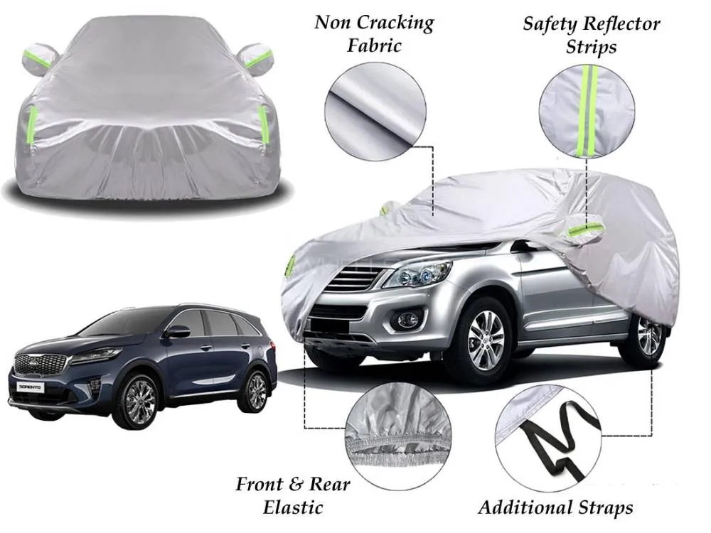 Kia Sorento Top Cover | Side Mirror Pockets | Reflector Strips | 100% Dust & Water Proof Image-1