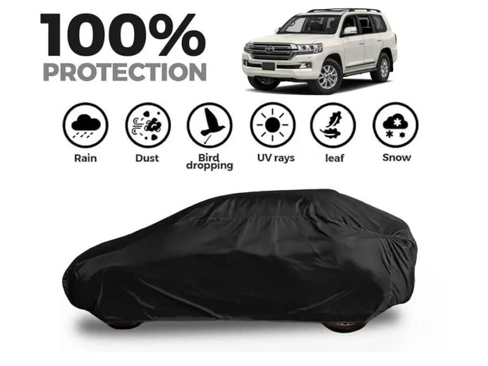 Toyota Landcruiser V8 Top Cover | Black Coat Top Cover | Water & Dust Proof | Anti-Heat Crack Image-1