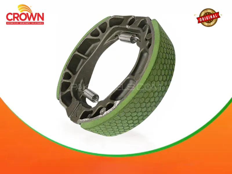 Crown Lifan Brake Shoe Set with Spring Extra Grip for 70cc Motorcycles Image-1