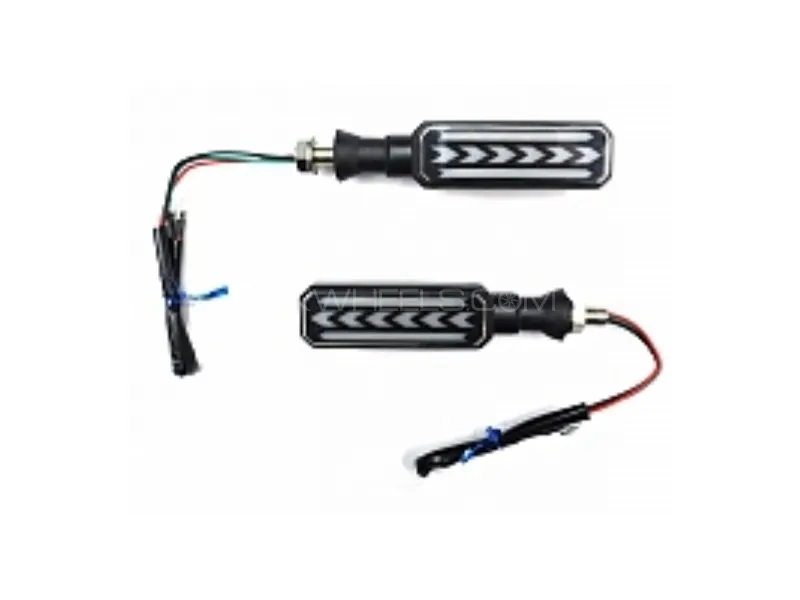 Motorbike Arrow Flowing LED Indicators with Parking Light | Universal Turn Signal (Pair) Image-1