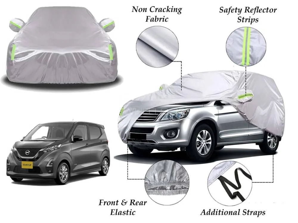 Nissan Dayz 2018 - 2022 Top Cover | Side Mirror Pockets | Reflector Strips | 100% Dust & Water Proof Image-1