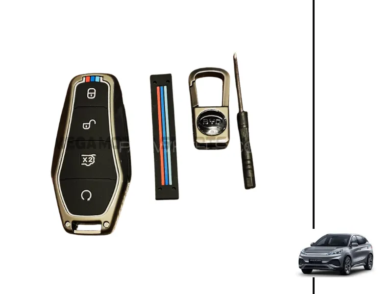 Hyundai Tucson | Metal Shell Key Cover | Metal Key Cover | Car Remote Key Cover | Casing Metal Case Image-1