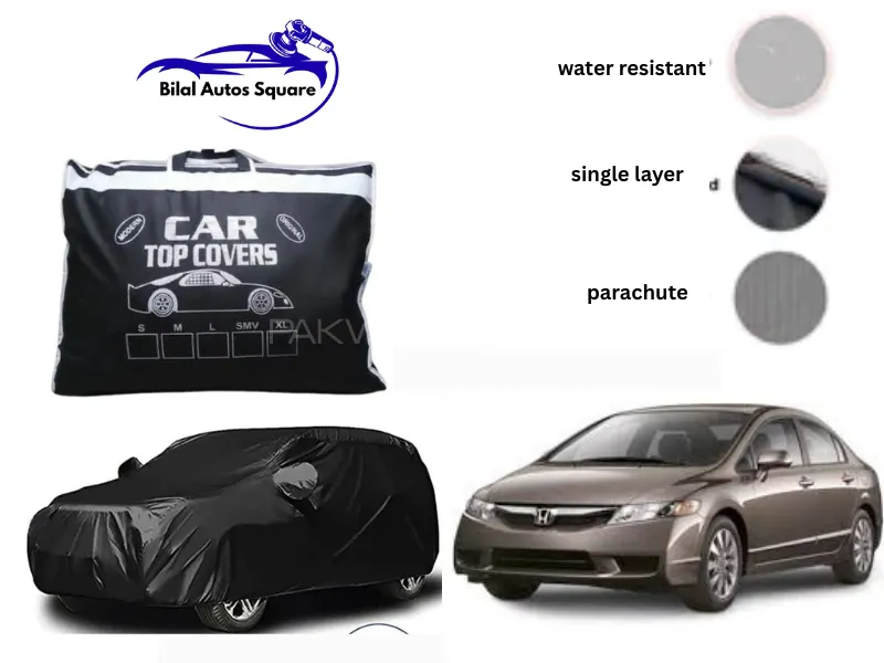 Honda City 2003–2008 Black Parachute Car Cover – Waterproof, Heatproof & Anti-Scratch Protection Image-1